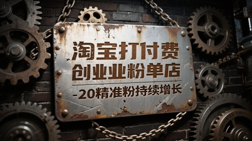 淘宝打付费创业粉单店每天稳定10-20精准粉持续增长【揭秘】——生财有道创业项目网-生财有道