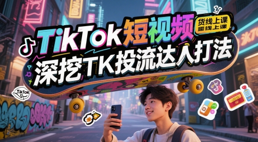 TikTok短视频带货线上课，深挖TK投流达人打法——生财有道创业项目网-生财有道