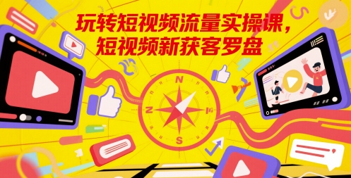 玩转短视频流量实操课，短视频新获客罗盘——生财有道创业项目网-生财有道