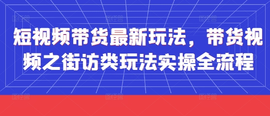 短视频带货最新玩法，带货视频之街访类玩法实操全流程——生财有道创业项目网-生财有道