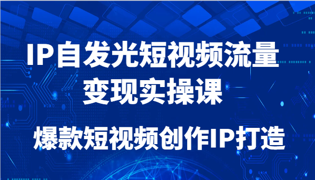IP自发光短视频流量变现实操课，爆款短视频创作IP打造_生财有道创业网-生财有道