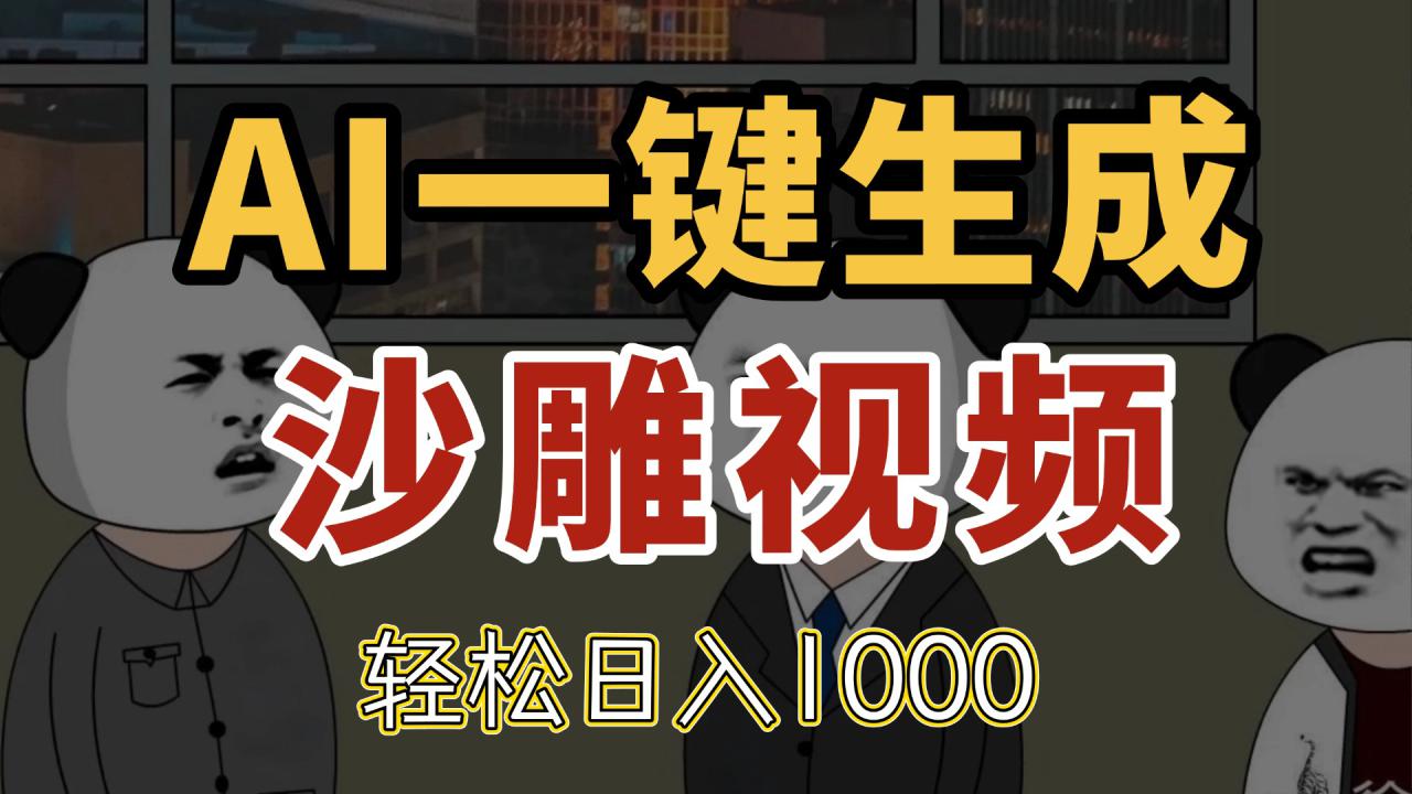 （14756期）AI一键生成沙雕视频，一条视频千万播放，轻松日入1000_生财有道创业项目网-生财有道