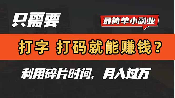 （14673期）只需要打字，打码，就能赚钱？简单的赚钱小副业，利用碎片时间，月入过万_生财有道创业项目网-生财有道