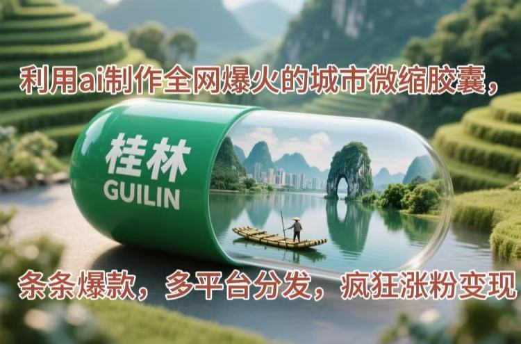 （14704期）利用ai制作全网爆火的城市微缩胶囊，条条爆款，多平台分发，疯狂涨粉变现_生财有道创业项目网-生财有道