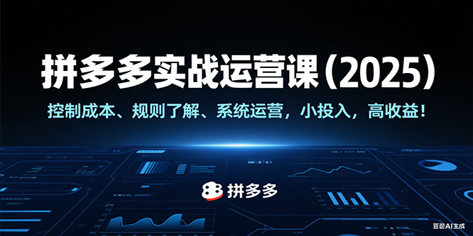 拼多多实战运营课（2025），控制成本、规则了解、系统运营，小投入，高收益！_生财有道创业网-生财有道