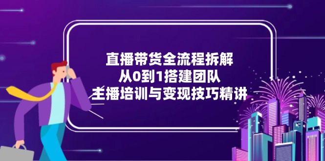 （15004期）直播带货全流程拆解：从0到1搭建团队，主播培训与变现技巧精讲_生财有道创业项目网-生财有道
