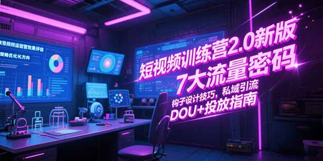 （15255期）短视频训练营2.0新版，7大流量密码/钩子设计技巧/私域引流/DOU+投放指南_生财有道创业项目网-生财有道