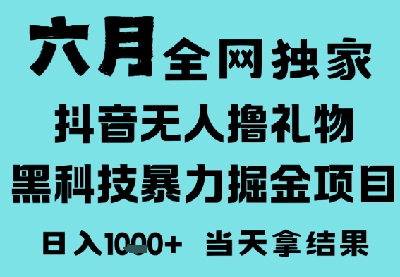 25年6月高爆抖音无人直播最新撸音浪掘金项目，门槛低小白可做，无脑日入1k，可矩阵放大【揭秘】——生财有道创业项目网-生财有道