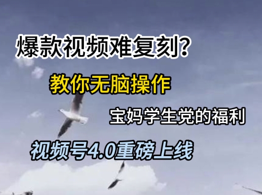 视频号4.0重磅上线，爆款视频难复刻？教你无脑操作宝妈学生党的福利【揭秘】——生财有道创业项目网-生财有道