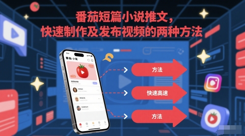 番茄短篇小说推文，快速制作及发布视频的两种方法——生财有道创业项目网-生财有道