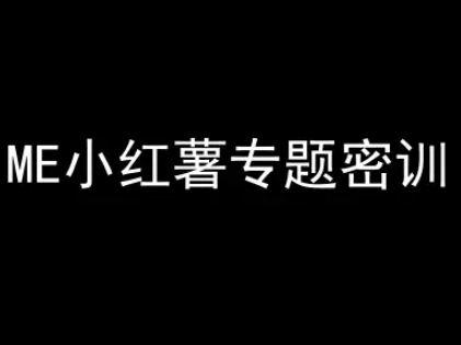 ME小红薯专题密训-小红书电商教程——生财有道创业项目网-生财有道
