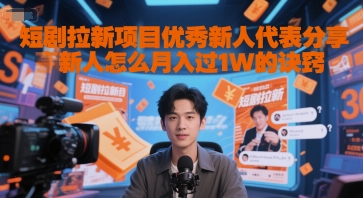 短剧拉新项目优秀新人代表分享新人怎么月入过1W的诀窍——生财有道创业项目网-生财有道