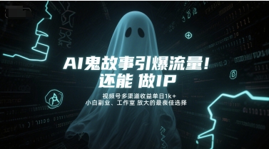 AI鬼故事引爆流量，还能做IP，视频号多渠道收益单日1k+，小白副业、工作室放大的最佳选择——生财有道创业项目网-生财有道