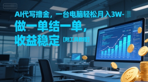 AI代写撸金，一台电脑轻松月入1-3W，做一单结一单，收益稳定【附工具教程】——生财有道创业项目网-生财有道