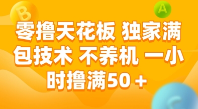 零撸天花板，独家满包技术，不用养机，一小时撸满50+，收益稳定【揭秘】——生财有道创业项目网-生财有道