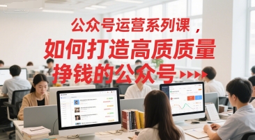公众号运营系列课，如何打造高质量挣钱的公众号——生财有道创业项目网-生财有道