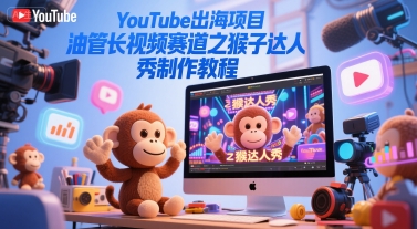 YouTube出海项目，油管长视频赛道之猴子达人秀制作教程——生财有道创业项目网-生财有道