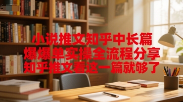 小说推文知乎中长篇爆单实操全流程分享，知乎推文看这一篇就够了——生财有道创业项目网-生财有道