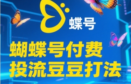 2025蝴蝶号付费投流豆豆打法，助新手快速掌握付费流量撬动自然流的核心玩法——生财有道创业项目网-生财有道