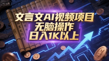 文言文AI视频项目，无脑操作，日入1K以上——生财有道创业项目网-生财有道