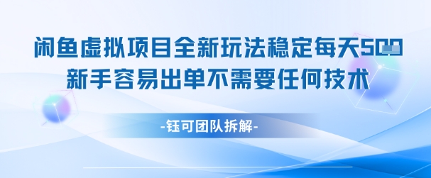 闲鱼虚拟项目全新玩法，稳定每天几张+ 新手容易出单不需要任何技术——生财有道创业项目网-生财有道