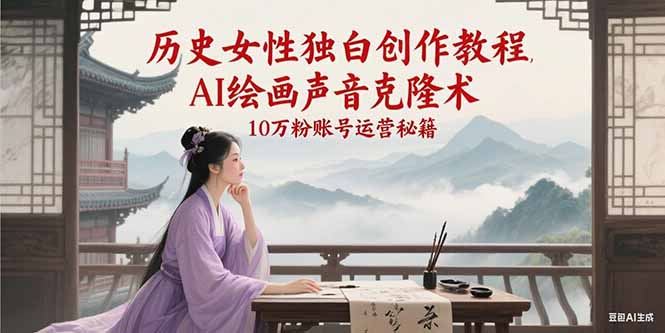 （15186期）历史女性独白创作教程，AI绘画声音克隆术，10万粉账号运营秘籍_生财有道创业项目网-生财有道