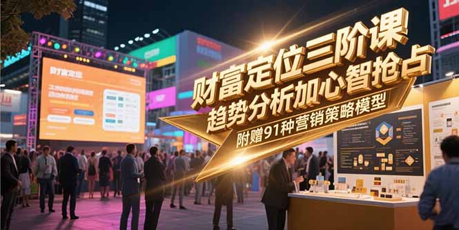 （15219期）财富定位三阶课，趋势分析加心智抢占，附赠91种营销策略模型_生财有道创业项目网-生财有道