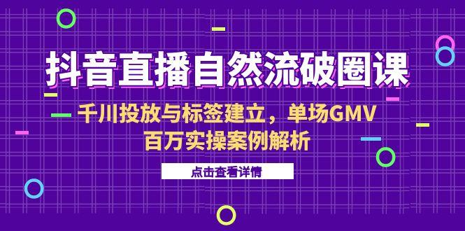 （15136期）抖音直播自然流破圈课-6月，千川投放与标签建立，单场GMV百万实操案例解析_生财有道创业项目网-生财有道