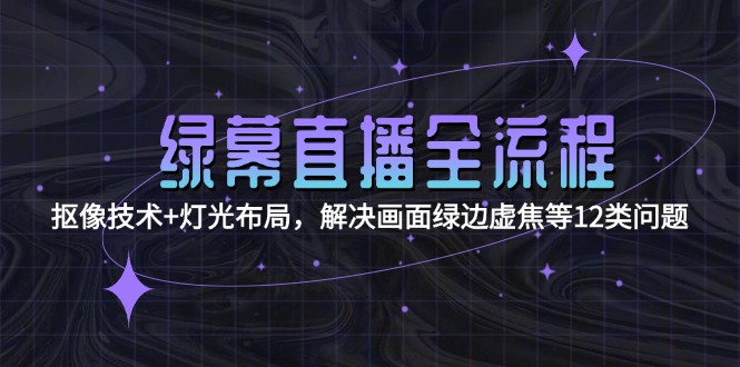 （15044期）绿幕直播全流程：抠像技术+灯光布局，解决画面绿边虚焦等12类问题_生财有道创业项目网-生财有道