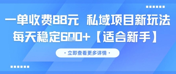 一单收费88元 私域项目新玩法 每天稳定6张+【适合新手】——生财有道创业项目网-生财有道
