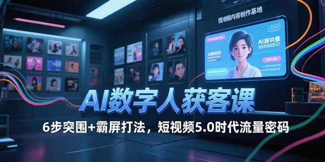 （15247期）AI数字人获客课，6步突围+霸屏打法，短视频5.0时代流量密码_生财有道创业项目网-生财有道