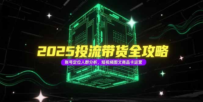 （15233期）2025投流带货全攻略，账号定位人群分析，短视频图文商品卡运营_生财有道创业项目网-生财有道