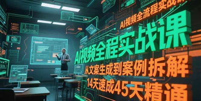 （15172期）AI视频全流程实战课，从文案生成到案例拆解，14天速成45天精通_生财有道创业项目网-生财有道