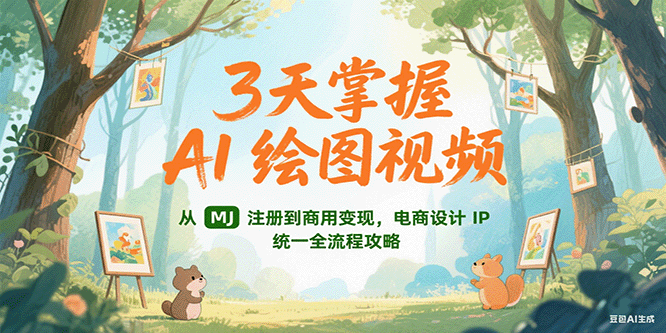 3天掌握AI绘图视频，从MJ 注册到商用变现，电商设计IP统一全流程攻略_生财有道创业网-生财有道