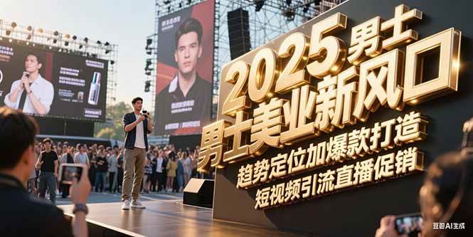 2025男士美业新风口，趋势定位加爆款打造，短视频引流直播促销_生财有道创业网-生财有道