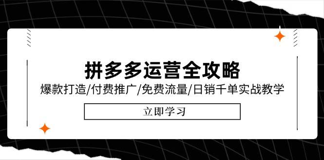 拼多多运营全攻略，爆款打造/付费推广/免费流量/日销千单实战教学/6月更新_生财有道创业网-生财有道