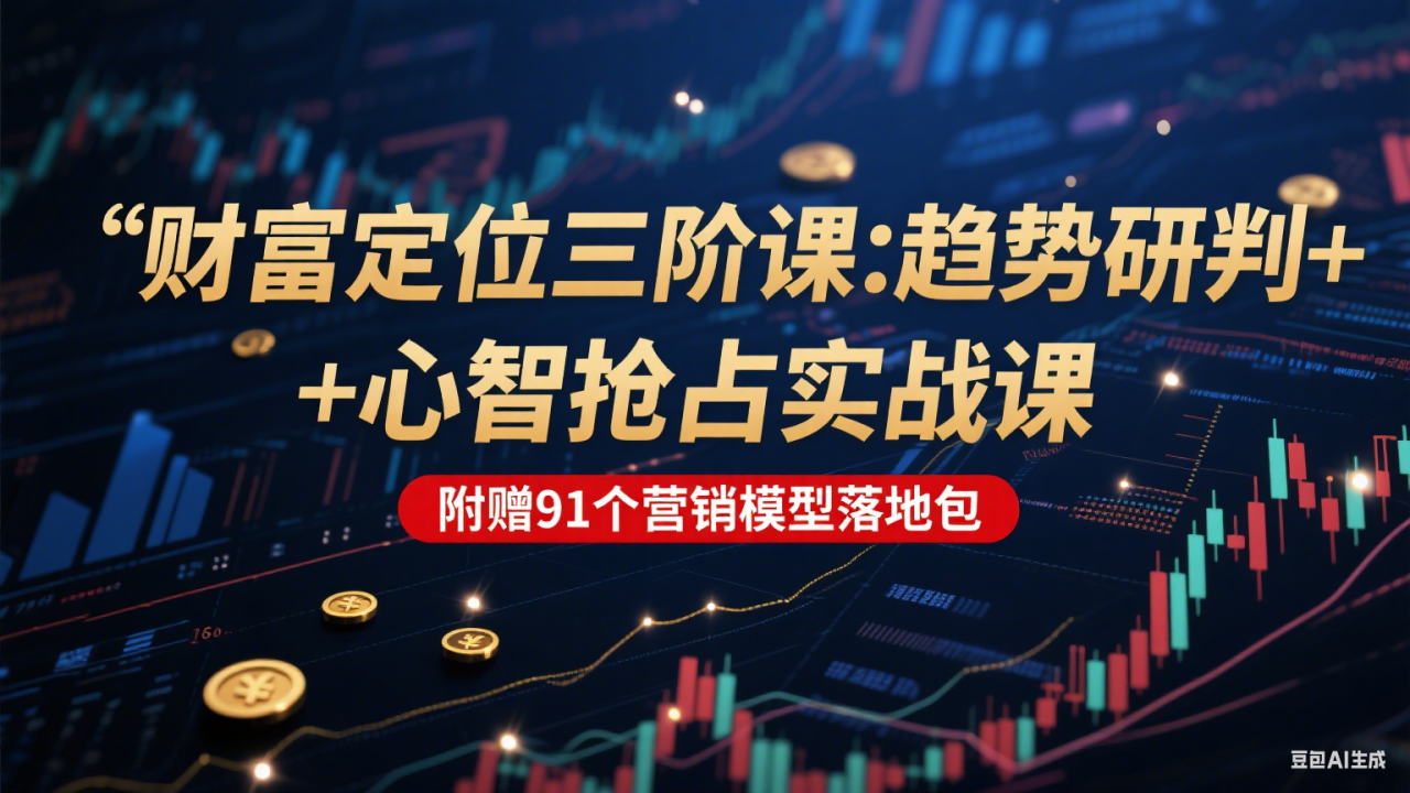 财富定位三阶：趋势研判 + 心智抢占实战课，附赠91个营销模型落地包_生财有道创业网-生财有道