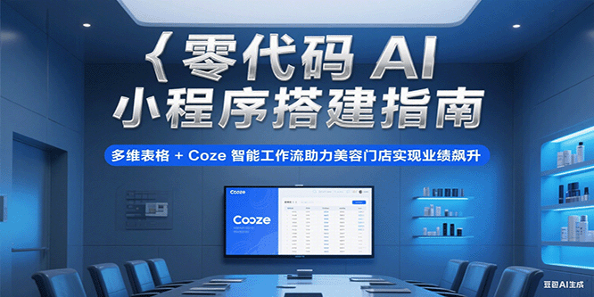 零代码AI小程序搭建指南，多维表格+Coze智能工作流助力美容门店实现业绩飙升_生财有道创业网-生财有道