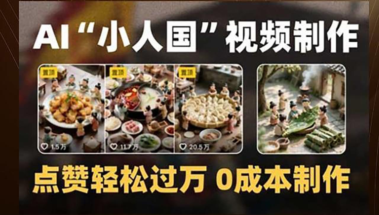 制作AI“小人国”微缩景观的短视频，点赞轻松过万，0成本制作_生财有道创业网-生财有道