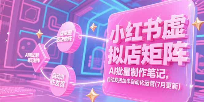 （15302期）小红书虚拟店矩阵，AI批量制作笔记，自动发货加半自动化运营(7月更新)_生财有道创业项目网-生财有道
