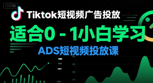 Tiktok短视频广告投放，适合0-1小白学习ADS短视频投放课——生财有道创业项目网-生财有道