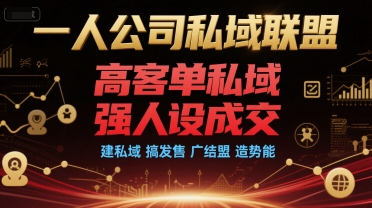 一人公司私域联盟，高客单私域，强人设成交，建私域 搞发售 广结盟 造势能——生财有道创业项目网-生财有道