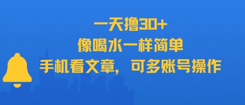 一天撸30+，像喝水一样简单，手机看文章，可多账号操作——生财有道创业项目网-生财有道