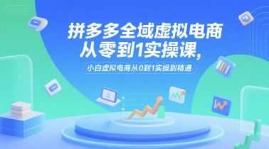 拼多多全域虚拟电商从零到1实操课，小白虚拟电商从0到1实操到精通——生财有道创业项目网-生财有道