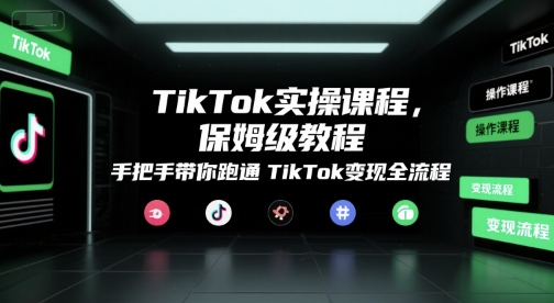 TikTok实操课程，保姆级教程，手把手带你跑通TikTok变现全流程——生财有道创业项目网-生财有道