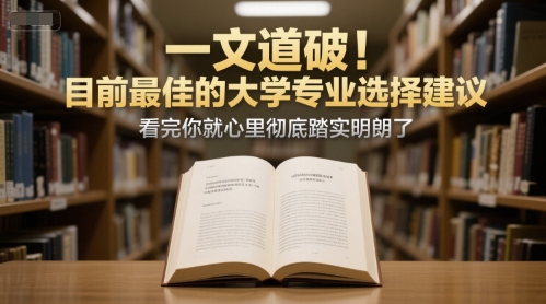 付费文章：一文道破！目前最佳的大学专业选择建议，看完你就心里彻底踏实明朗了——生财有道创业项目网-生财有道