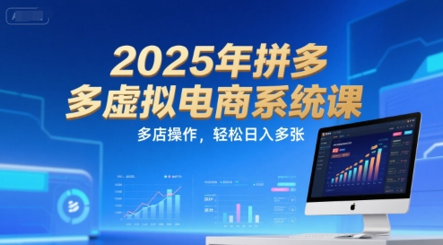 2025年拼多多虚拟电商系统课，多店操作，轻松日入多张——生财有道创业项目网-生财有道