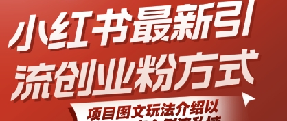 小红书最新引流创业粉方式，项目图文玩法介绍以及如何安全倒流私域——生财有道创业项目网-生财有道