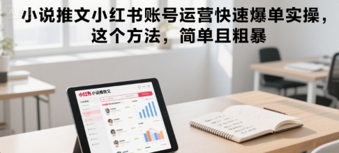 小说推文小红书账号运营快速爆单实操，这个方法，简单且粗暴——生财有道创业项目网-生财有道