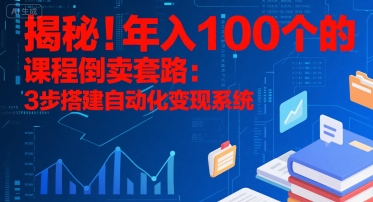 揭秘！年入100个的课程倒卖套路：3 步搭建自动化变现系统——生财有道创业项目网-生财有道